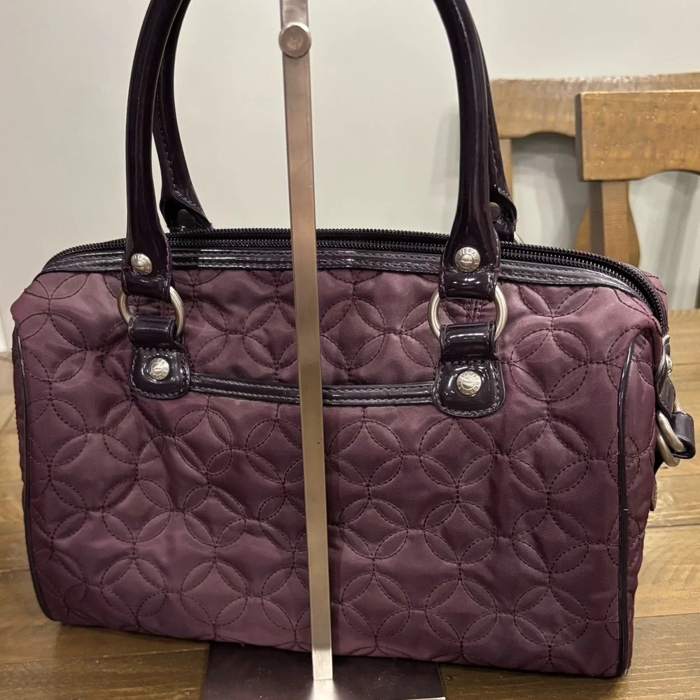 Vera Bradley Nylon Speedy in Plum Purple with Patent Trim